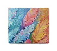 LDTVSFZQ Hand Drawn Feathers Full Print Wallet, Double Fold Credit Card Wallet Change Wallet Card Case Money Organizer Wallet Cash Wallet with Smooth Zipper for Women Ladies Women, style, One Size