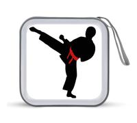 LDTVSFZQ Karate Boy Changeable Belt Color CD Case, DVD Case Holders Wallet Hard Plastic DVD Disc Cases Storage Binder for Car Home Office Travel