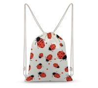 LDTVSFZQ Ladybugs Pattern Infinite Speckled Drawstring Backpack Lightweight Gym Bag Waterproof Cinch Bags for Women Men
