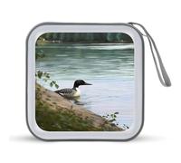 LDTVSFZQ Loon Nature Birds CD Case, DVD Case Holders Wallet Hard Plastic DVD Disc Cases Storage Binder for Car Home Office Travel