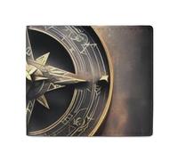 LDTVSFZQ Magical Design Norse Runes Compass Full Print Wallet, Double Fold Credit Card Wallet Change Wallet Card Case Money Organizer Wallet Cash Wallet with Smooth Zipper for Women Ladies Women