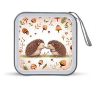 LDTVSFZQ Nature Lovely Hedgehog Lovers CD Case, DVD Case Holders Wallet Hard Plastic DVD Disc Cases Storage Binder for Car Home Office Travel