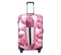 LDTVSFZQ Pink Lipstick Pattern Travel Luggage Cover Elastic Washable Suitcase Protectors Anti-Scratch Suitcase Covers Luggage Protector Fits 18-32 Inch Suitcases, Black, S