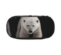 LDTVSFZQ Polar Bear Pencil Pen Case Large Capacity Cute Pencil Pouch Bag With Double Zipper Portable Pen Holder Box Organizer Makeup Bag For Women Men