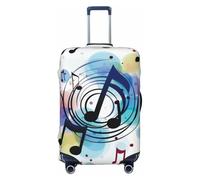 LDTVSFZQ Polka Dot Music Note Travel Luggage Cover Elastic Washable Suitcase Protector Anti-Scratch Travel Suitcase Cover Luggage Protector Fits 18-32 Inch Suitcase, Black, XL