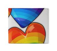LDTVSFZQ Rainbow Colored Gay Pride Hearts Full Print Wallet, Double Fold Credit Card Wallet Change Wallet Card Case Money Organizer Wallet Cash Wallet with Smooth Zipper for Women Ladies Women, style