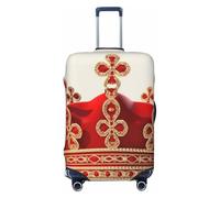 LDTVSFZQ Red Crown Travel Luggage Cover Elastic Washable Suitcase Protector Anti-Scratch Travel Suitcase Cover Luggage Protector Fits 18-32 Inch Suitcase, Black, L