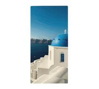 LDTVSFZQ Santorini Greek Island Sea View Hand Towel Soft Absorbent Bath Towel Kitchen Dish Towels for Bathroom Gym Spa Home Face Towel Decor 28.7" X 13.8"