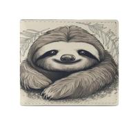 LDTVSFZQ Sloth My Spirit Animal Full Print Wallet, Double Fold Credit Card Wallet Change Wallet Card Case Money Organizer Wallet Cash Wallet with Smooth Zipper for Women Ladies Women, style, One Size