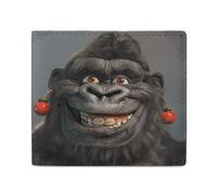 LDTVSFZQ Smiling Gorilla Photo Full Print Wallet, Double Fold Credit Card Wallet Change Wallet Card Case Money Organizer Wallet Cash Wallet with Smooth Zipper for Women Ladies Women, style, One Size