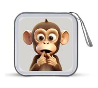 LDTVSFZQ The Silent Monkey CD Case, DVD Case Holders Wallet Hard Plastic DVD Disc Cases Storage Binder for Car Home Office Travel