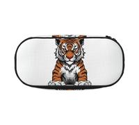 LDTVSFZQ Tiger Head With Raised Paws Pencil Pen Case Large Capacity Cute Pencil Pouch Bag With Double Zipper Portable Pen Holder Box Organizer Makeup Bag For Women Men