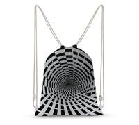 LDTVSFZQ Visual Illusion Drawstring Backpack Lightweight Gym Bag Waterproof Cinch Bags for Women Men, Style, 35x50cm
