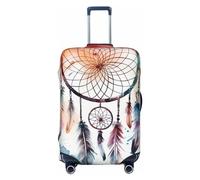 LDTVSFZQ Watercolor Dream Catcher Travel Luggage Cover Elastic Washable Suitcase Protector Anti-Scratch Travel Suitcase Cover Luggage Protector Fits 18-32 Inch Suitcase, Black, XL