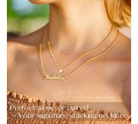 Ldurian Teacher's Day Gift Custom Name Necklace Personalized | Name Pendant Necklace 14K Gold Dainty Name Plate Charm Necklaces Birthday Girl Jewelry Gift for Teen Girls