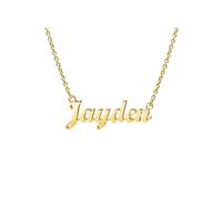 Ldurian Teacher's Day Gift Custom Name Necklace Personalized | Name Pendant Necklace 14K Gold Dainty Name Plate Charm Necklaces Birthday Girl Jewelry Gift for Teen Girls