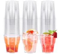 LDXDRU 100 Pack 200ml / 7oz Hard Plastic Glasses, Plastic Cocktail Glasses
