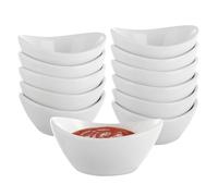 LDXDRU 12 Pack Ceramic Dipping Bowls, 42ml / 1.5oz Soy Sauce Dishes, Mini Ceramic Bowls Dip Pinch Bowl Jam Bowl Sauce Pots for Spices Snack Creams BBQ Party Dinner - 8 x 4cm