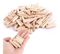 LDXDRU 1500 Pack M8 x 40mm Wooden Dowels, Wood Dowel Plugs, Dowel Rods Grooved Woodwork Pins for Craft Furniture Carpenter DIY