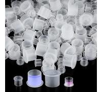 LDXDRU 1500PCS Tattoo Ink Cups, 1000pcs 11MM Small Ink Caps & 500pcs 20MM Pigment Caps Cups, Plastic Makeup Container Cups for Tattoo Ink Pigment Supplies