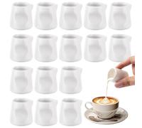LDXDRU 16 Pack 40ml Small Milk Jugs, White Porcelain Milk Creamer Pitcher | Mini Milk Pouring Jugs Milk Frothing Jug Sauce Pots for Coffee Milk Creamer