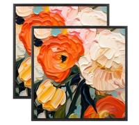 LDXDRU 2 Pack Canvas Floating Frame 12x12 Floating Canvas Frame Canvas Floater Frames Canvas Frame Kit Floating frame for Canvas Paintings 0.9 Inch Deep Wall Art Oil Paint Living Room Decor (Black)