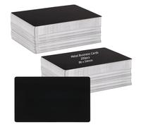 LDXDRU 200 Pack Black Aluminium Alloy Business Cards, 86 x 54mm, 0.21mm Thick, Laser Engraved, Sublimation Printable