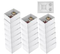 LDXDRU 20PCS 1+2 Bento Cake and Cupcake Box Bento Box with Clear Window, 25.4x18x12.7CM Mini Cake and Cupcake Boxes for Packaging Gift Baked Goods
