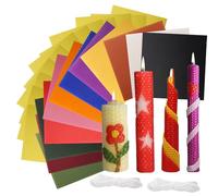 LDXDRU 24 Pack 20cm / 8 Inch Beeswax Candle Making Kit, 12 Colors Natural Beeswax Sheets with Wicks, Make Your Own Ideal Candle Kits, Candle Making Rolling Kits