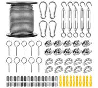 LDXDRU 2mm Wire Rope Kit, 30m / 100ft Garden Wire for Climbing Plants, Stainless Steel Wire Cable with M5 Turnbuckle Wire Tensioner Kit, Metal Wire Picture Hanging Wire - 7x7 Strand Core