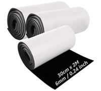 LDXDRU 3 Roll 30 x 200cm EVA Foam Sheets, 6mm Thick Self Adhesive Foam Roll, Black Foam Sheet High Density Cosplay Foam for Art DIY Crafts Supplies Cosplay Scrapbooking
