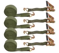 LDXDRU 4 Pack 38mm x 5M Ratchet Straps with Hooks, 800KG Heavy Duty Tie Down Straps with Cam Buckle, Car Tensioning Belt Lashing Straps for Motorcycle Cargo Trailer Luggage