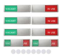 LDXDRU 4 Pack Vacant In Use Door Sign, Magnetic Slider Door Indicator Sign, Bathroom Door Sign Toilet Sign Privacy Sign Restroom Signs for Office Conference Room