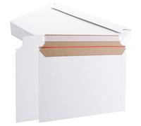 LDXDRU 50 Pack A4 Size White Cardboard Envelopes, 323 x 229mm Peel and Seal Rigid Mailers, 250gsm Hardback Mailer Envelopes for Posting and Mailing