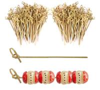 LDXDRU 500 Pack 9cm / 3.5 Inch Bamboo Cocktail Sticks, Knot Shaped Bamboo Knot Skewers, Fruit Sticks Food Picks Cocktail Garnish Stick Cocktail Swizzle Picks for Party Food Drinks Appetizer