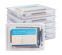 LDXDRU 6 Pack 31 x 22 x 5cm Plastic A4 File Box with Lid, Clear Plastic Document Paper Storage Box with Buckle, Waterproof A4 File Storage Box for Craft Magazine Art Supplies