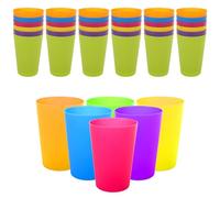 LDXDRU 60 Pack 260ml/9oz Multi-Colored Plastic Drinking Cups, Tumblers for Picnic, Camping, Party, Kitchen, Outdoor Barbecue, Travels