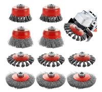 LDXDRU 7 Pcs Wire Wheels for 4 1/2 Angle Grinder, 4 & 3 Inch, Angle Grinder Wire Cup Brush, 5/8"-11 Threaded Arbor, Twisted Knotted Wire Brush for Heavy Cleaning Rust Stripping Abrasive