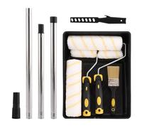 LDXDRU Roller Sets for Painting, 9 & 4 Inch Paint Roller Set, Includes Tray, Tape, Mixer, Brush, 3pcs Extension Pole & 4pcs Paint Cover Ceiling Paint Roller for Walls Edges DIY Paint Job