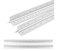 LDXDRU Set of 2 Scale Rulers, 30 cm Architectural Ruler Made of Aluminium Triangular Aluminium Metric Scales 1:20, 1:25, 1:50, 1:75, 1:100, 1:125/1:100, 1:200, 1:250, 1:300, 1:400, 1:50 Silver