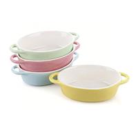 LDXDRU Set of 4 Oval Ceramic Baking Dishes for Oven, 7.1x4.5x1.8inch 0ven Lasagne Dishes, Baking Dish for Lasagne, Pies, Casserole and Dessert