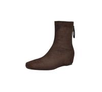 LDXEQIZ Women's Plus Size Ankle Boots Retro Medieval Suede Booties With Zipper Classic Chelsea Short Boots Elegant Square Toe Ankle Shoes For Party(Brown,7 UK)