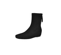 LDXEQIZ Women's Plus Size Ankle Boots Retro Medieval Suede Booties With Zipper Classic Chelsea Short Boots Elegant Square Toe Ankle Shoes For Party(Black,4.5 UK)