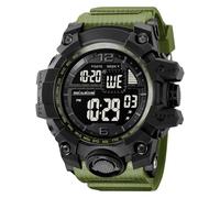 LDZDGD Men's Digital Sports Watch, Dual Time Zones, Countdown Timer, Alarm, Stopwatch, EL Backlight, Week and Date Display, 50M Waterproof Tactical Wristwatch(Black 1)