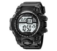 LDZDGD Men's Digital Sports Watch, Dual Time Zones, Countdown Timer, Alarm, Stopwatch, EL Backlight, Week and Date Display, 50M Waterproof Tactical Wristwatch(Black 3)