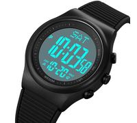 LDZDGD Men's Digital Watch, Sport Wristwatch with Stopwatch, Alarm, Date, EL Backlight, 50M Water Resistant, Casual Outdoor Style(Black)