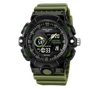 LDZDGD Men's Outdoor Digital Wristwatch, Triple Time Display, Countdown Timer, Stopwatch, Backlight, 12/24 Hour Format, 50M Water Resistant, Rugged Sports Tactical Watch(Green)
