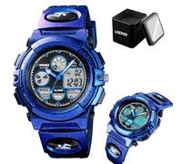 LDZDGD Military Style Digital Watch, 50M Waterproof Rugged Outdoor Sports Watch with Stopwatch, Dual Time Zones, Backlight, Alarm, and Durable Resin Case(Purple)