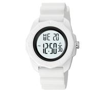 LDZDGD Outdoor Military-Style Digital Watch for Men, Multifunction Waterproof 50M Wristwatch with Stopwatch, Alarm, EL Backlight, Large Dial(White)