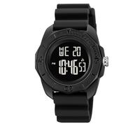 LDZDGD Outdoor Military-Style Digital Watch for Men, Multifunction Waterproof 50M Wristwatch with Stopwatch, Alarm, EL Backlight, Large Dial(Black 1)
